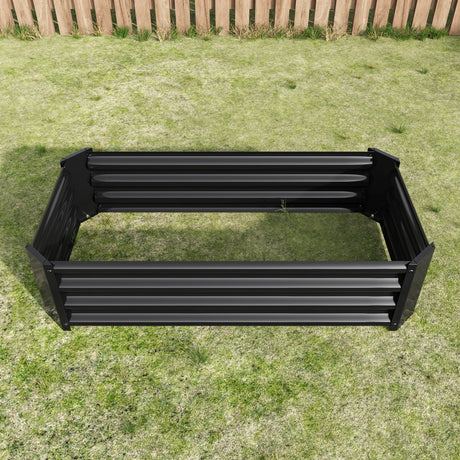 Black 4×2×1ft Metal Raised Garden Bed HouseOfZazla