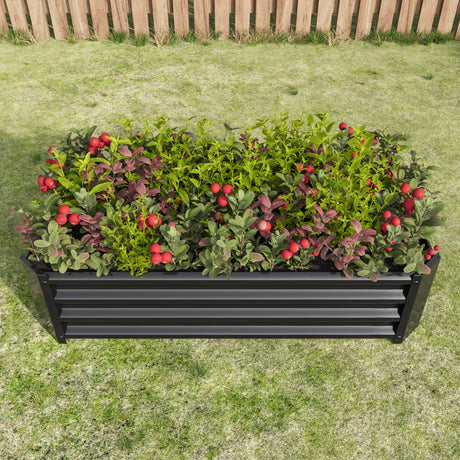 Black 4×2×1ft Metal Raised Garden Bed HouseOfZazla