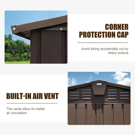 Backyard Storage Shed 11' x 12.5' with Galvanized Steel Frame & Windows HouseOfZazla
