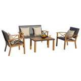 Aluminum Patio Furniture Set, 4-Piece Modern Conversation Set