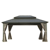 12' x 16' Hardtop Gazebo with Aluminum Frame and Double Roof