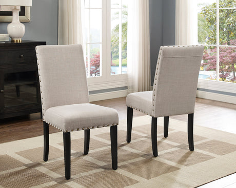 Eleanor Upholstered Dining Chairs with Nailhead Trim - Set of 2 HouseOfZazla