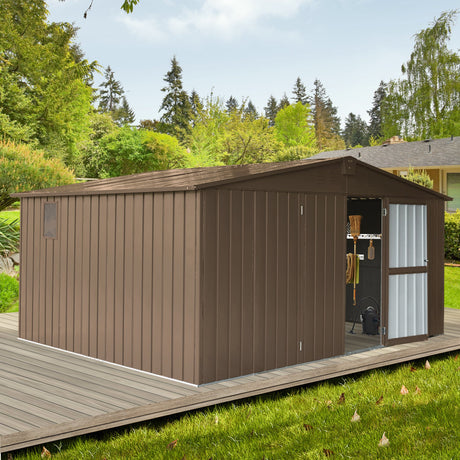 Backyard Storage Shed 11' x 12.5' with Galvanized Steel Frame & Windows HouseOfZazla