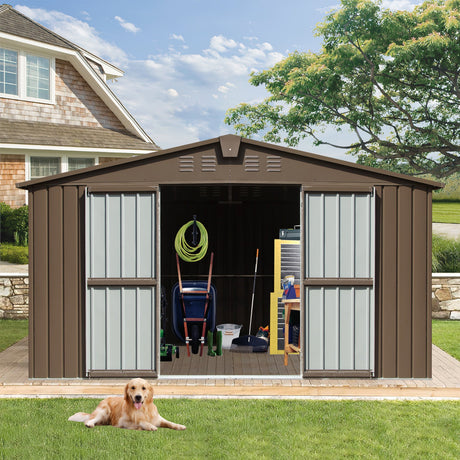 Backyard Storage Shed 11'x9' with Galvanized Steel Frame & Lockable Door HouseOfZazla