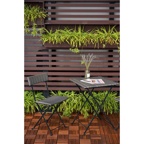 Interlocking Deck Tiles Checker Pattern, Square Acacia Hardwood Outdoor Flooring For Patio, Bancony, Pool Side HouseOfZazla