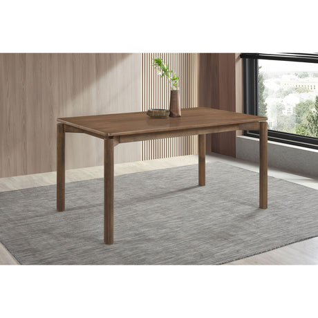 Svenstra - Rectangular Dining Table Set With Armless Side Chairs, Wood, Natural Walnut, 59 X 35.5 X 30 Inches HouseOfZazla