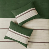 7 Pc Faux Suede Comforter Set Green King