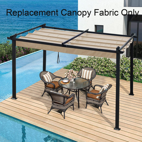 Replacement Canopy Top Cover Fabric For Outdoor Patio Retractable Pergola Sun-Shelter Canopy HouseOfZazla