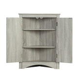 Triangle Bathroom Storage Cabinet With Adjustable Shelves, Freestanding Floor Cabinet For Home Kitchen
