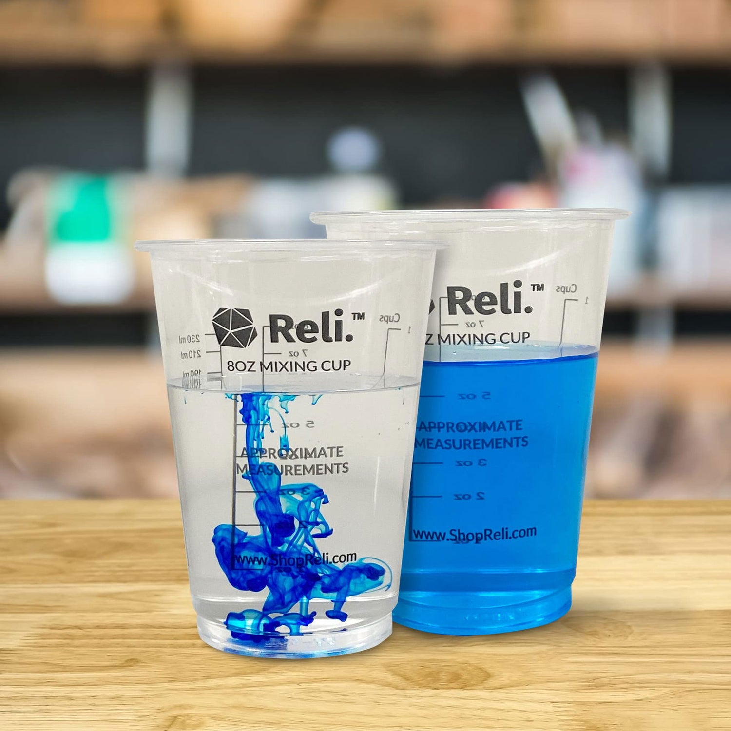 (20 Pcs) Reli. 8 oz Paint Mixing Cup/Resin Mixing Cups | Disposable Measuring Cups | Clear Plastic Mixing Cups for Paint, Epoxy Resin, Pigments | Reli.