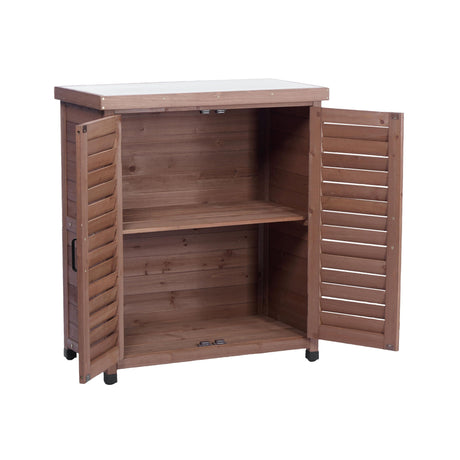 Potting Bench With Storage Cabinet And Metal Table Top For Outdoor HouseOfZazla