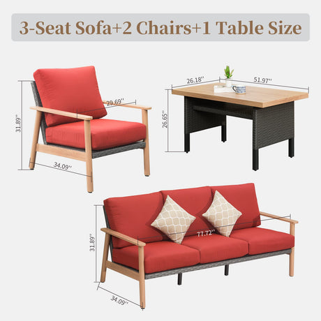 Outdoor Wicker Patio Furniture Sets 4 Pieces HouseOfZazla