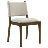 Crispin - 5 Piece Round Dining Table Set With Upholstered Chairs - Brown