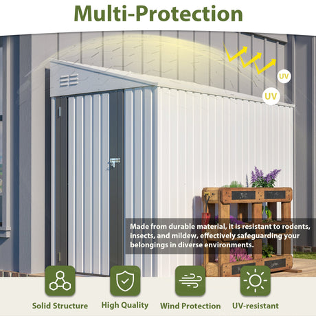 White 4' x 7' Lean-To Storage Shed HouseOfZazla