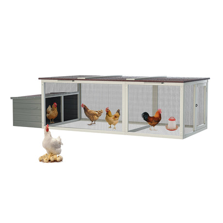 20.93ft² Large Wooden Chicken Coop Outdoor Hen House HouseOfZazla