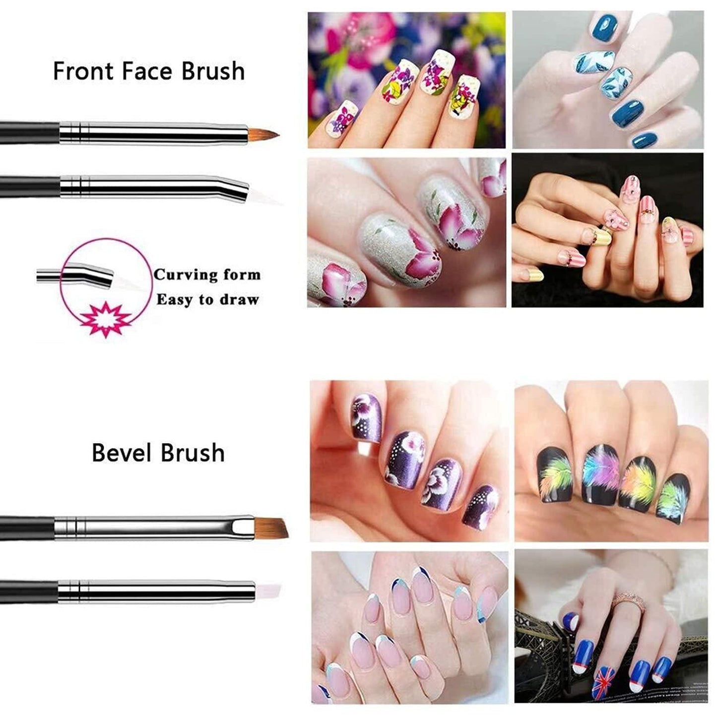 20Pcs Nail Art Design Tools, 15Pcs Painting Brushes Set with 5Pcs Dotting Pens - WoodArtSupply