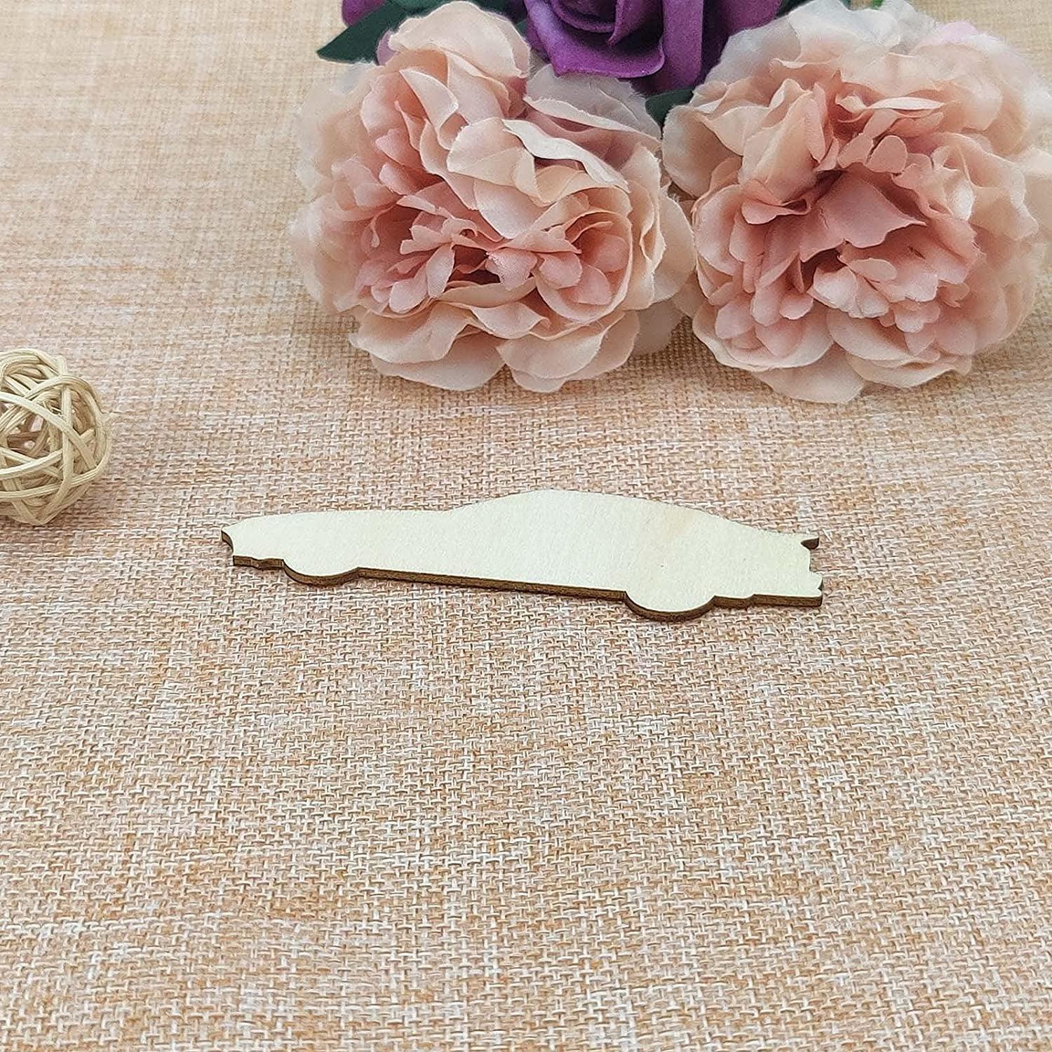 20Pcs Sports Car Wood DIY Craft Cutout Wooden Sports Car Shaped Unfinished Wood Ornaments WoodArtSupply