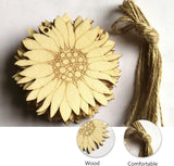 20Pcs Unfinished Wood Cutouts Sunflower Wood Shapes Pieces Wood Discs Slices WoodArtSupply