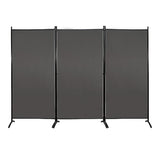MAYOLIAH Partition Room Dividers 3 Panel Folding Privacy Screens 6 Ft Tall Portable Office Walls Dividers for Room Separator 102"x20"x71", Grey MAYOLIAH
