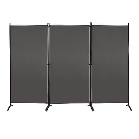 MAYOLIAH Partition Room Dividers 3 Panel Folding Privacy Screens 6 Ft Tall Portable Office Walls Dividers for Room Separator 102"x20"x71", Grey MAYOLIAH