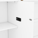 Queen Murphy Bed Wall Bed with Storage and Bookcase Headboard, Solid Wood Murphy Cabinets Bed with Shelves, Drawers and USB Ports, Multi-Function Platform Bed for Home Office, Guest Room - White Harper & Bright Designs
