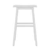 Hillsdale Moreno Wood Backless Bar Height Stool, 29" High, Sea White Hillsdale