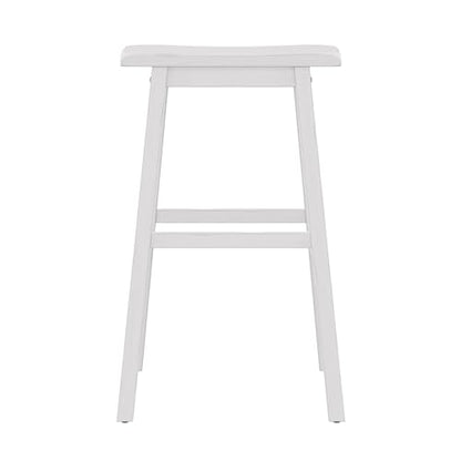 Hillsdale Moreno Wood Backless Bar Height Stool, 29" High, Sea White - WoodArtSupply