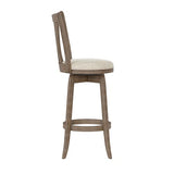 Hillsdale 29.5" Savana Wood Swival Bar Height Stool, Brown Gray Hillsdale