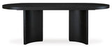 Signature Design by Ashley Rowanbeck Minimalist Dining Table for 8 People, Black Signature Design by Ashley