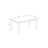 East West Furniture DUEN5-MAH-18 Dudley 5 Piece Room Furniture Set Includes a Rectangle Dining Table and 4 Dark Coffee Linen Fabric Upholstered Parson Chairs, 36x60 Inch, Mahogany East West Furniture