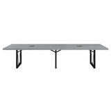 NBF District 12FT Industrial Conference Table - Wooden Conference Room Table with Power Outlets & USB Ports - Business Style Training Tables for Home Kitchen, Sunlight Ash nbf signature series