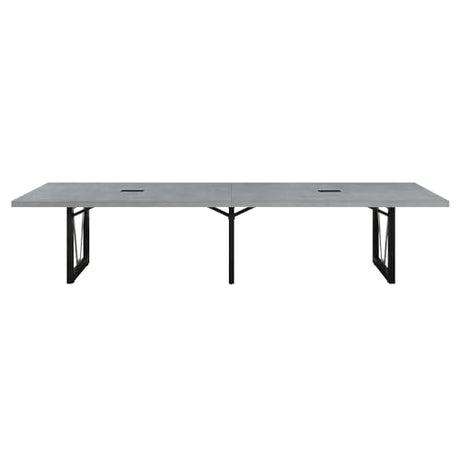 NBF District 12FT Industrial Conference Table - Wooden Conference Room Table with Power Outlets & USB Ports - Business Style Training Tables for Home Kitchen, Sunlight Ash nbf signature series