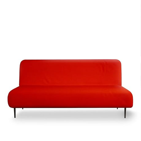 LANE LINEN Armless Futon Cover - Easy to Install Stretch Sofa Bed Slipcover, Soft Elastic Textured Full Size Cover, RV Couch Protector, Machine Washable - Red LANE LINEN