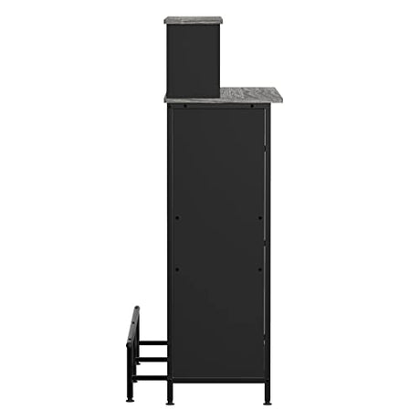 GDLF Vintage Grey Home Bar Unit with Ample Storage and Footrest GDLF