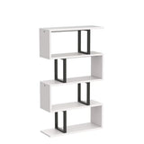 YITAHOME Modern 5-Tier S-Shaped Bookshelf in Cream White - Stylish Decorative Storage for Any Space YITAHOME