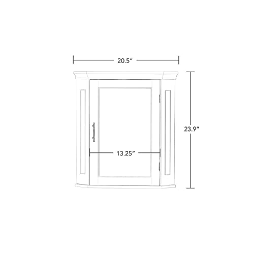 RiverRidge Somerset Corner Storage Wall Cabinet, White