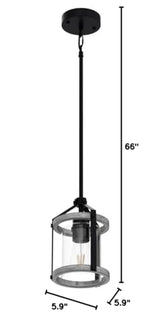 Farmhouse Glass Pendant Light Fixtures,Wood Pendant Light,Adjustable Rustic Farmhouse Pendant Light for Foyer, Sink, Kitchen Island, Porch (1 Light) Raxighn