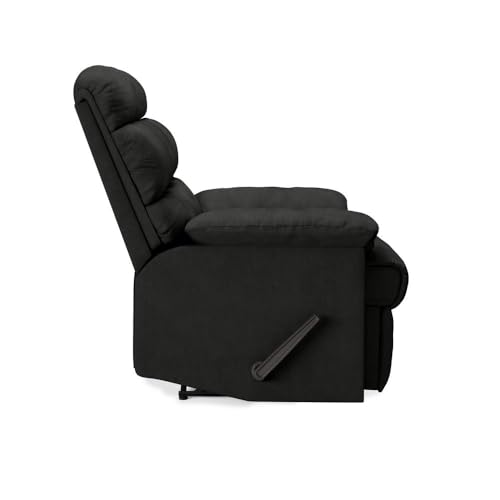 Handy Living ProLounger Wall Hugger Recliner in Grey Microfiber with Square Tufted Back