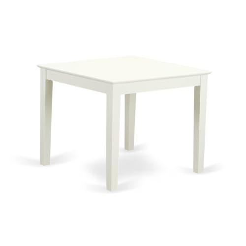 East West Furniture OXGR5-LWH-W 5 Piece Dining Room Furniture Set Includes a Square Kitchen Table and 4 Dining Chairs, 36x36 Inch, Linen White East West Furniture