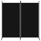 vidaXL Modern 2-Panel Room Divider, Black, 68.9" x 70.9", Durable 100% Polyester Fabric, Foldable Screen, Sunlight Blocker, Space Partition, Easy Assembly vidaXL