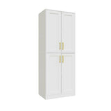 Hamesen Storage Cabinet, Kitchen Pantry with Doors & Shelf, Tall Storage Cabinet for Bathroom, Living Room, Entryway,White Hamesen