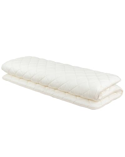 FULI Japanese Futon, King Size, White - Foldable Shikibuton Floor Bed - Medium Firm Quilted Cotton Sleeping Pad, Portable Roll-Up Japanese Floor Bed for Guests & Small Spaces FULI