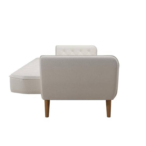 Novogratz Tallulah Memory Foam Futon Couch Bed, Futon Sofa Bed - Ivory Boucle Novogratz