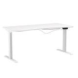 VIVO Electric Height Adjustable 63 x 32 inch Memory Stand Up Desk, White Table Top, White Frame, Touch Screen Preset Controller, 2E Series, DESK-KIT-2E1W VIVO