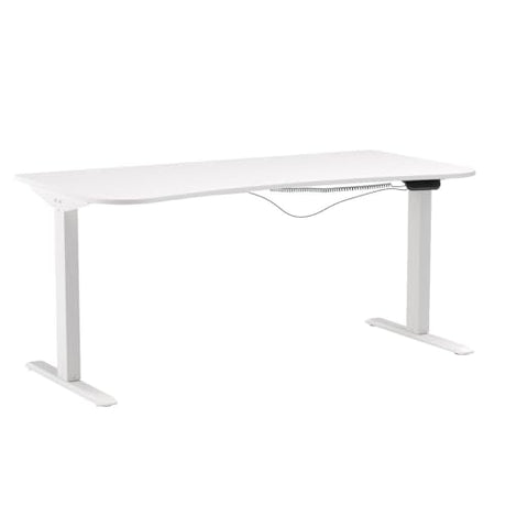 VIVO Electric Height Adjustable 63 x 32 inch Memory Stand Up Desk, White Table Top, White Frame, Touch Screen Preset Controller, 2E Series, DESK-KIT-2E1W VIVO