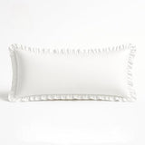 Empire Linen | Ruffled Body Pillowcase | Cotton Satin Weave, Soft & Breathable | Hidden Zipper Closure | Decorative Pillow Sham with Single Layer Ruffles | White Body Pillow Cover (20x48, White) Empire Linens