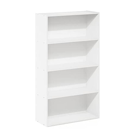 Furinno Pasir 4-Tier White Bookshelf & Storage Solution Furinno