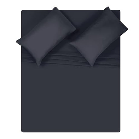 MyOwn Queen Sheet Set - Double Brushed Microfiber Bedding Set Queen, 4 Piece Deep Pocket Queen Sheet - Ultra Soft, Easy-Fit, Wrinkle Free, Quick Dry, Easy Care Queen Sheets - Charcoall Grey MyOwn