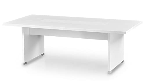 Ford Executive Rectangle Modern Conference Meeting Table - White - WoodArtSupply