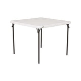 LIFETIME 80783 37-Inch Commercial Grade Square Folding Card Table, White Granite LIFETIME
